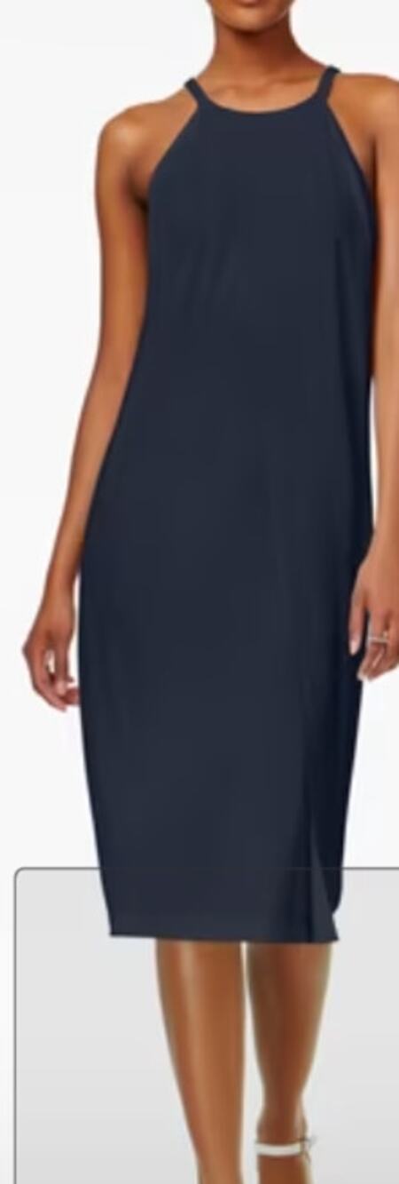 Bar III Navy Blue Spaghetti Strap Sheath Dress sz M